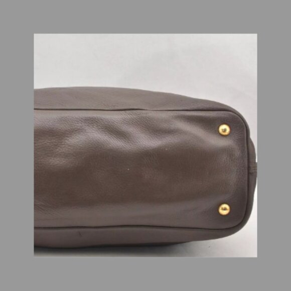 AUTHENTIC PRADA BROWN VINTAGE LEATHER NAPPA 2 WAY SHOULDER TOTE BAG - Picture 8 of 14